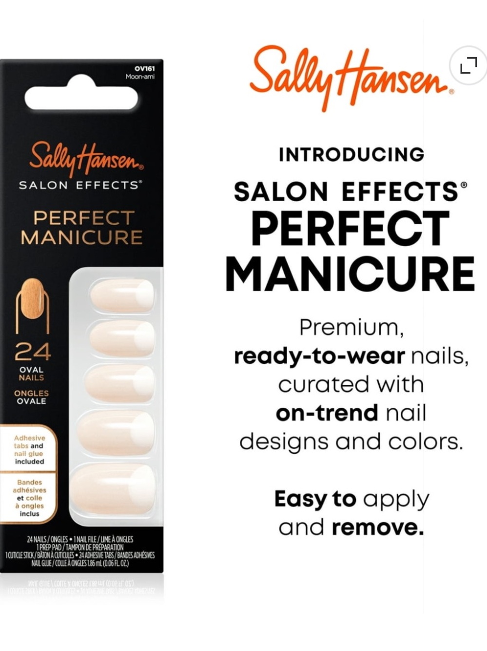 Sally Hansen Salon Effects Perfect Manicure Ready-to-Wear Nails — Cream Oval